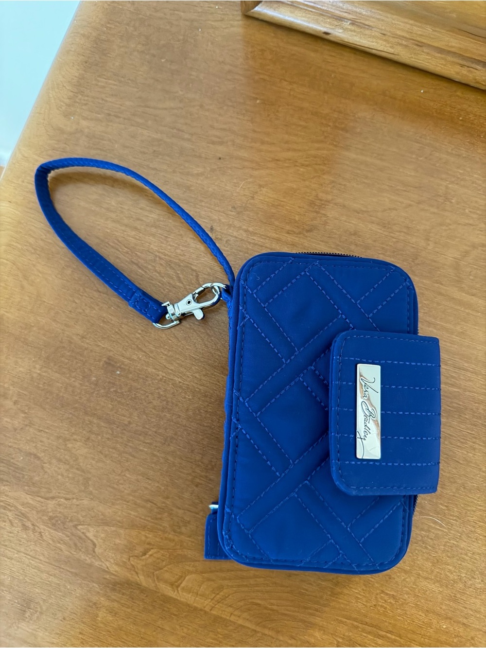 Vera Bradley Cobalt Quilted Wristlet Phone Case with Strap